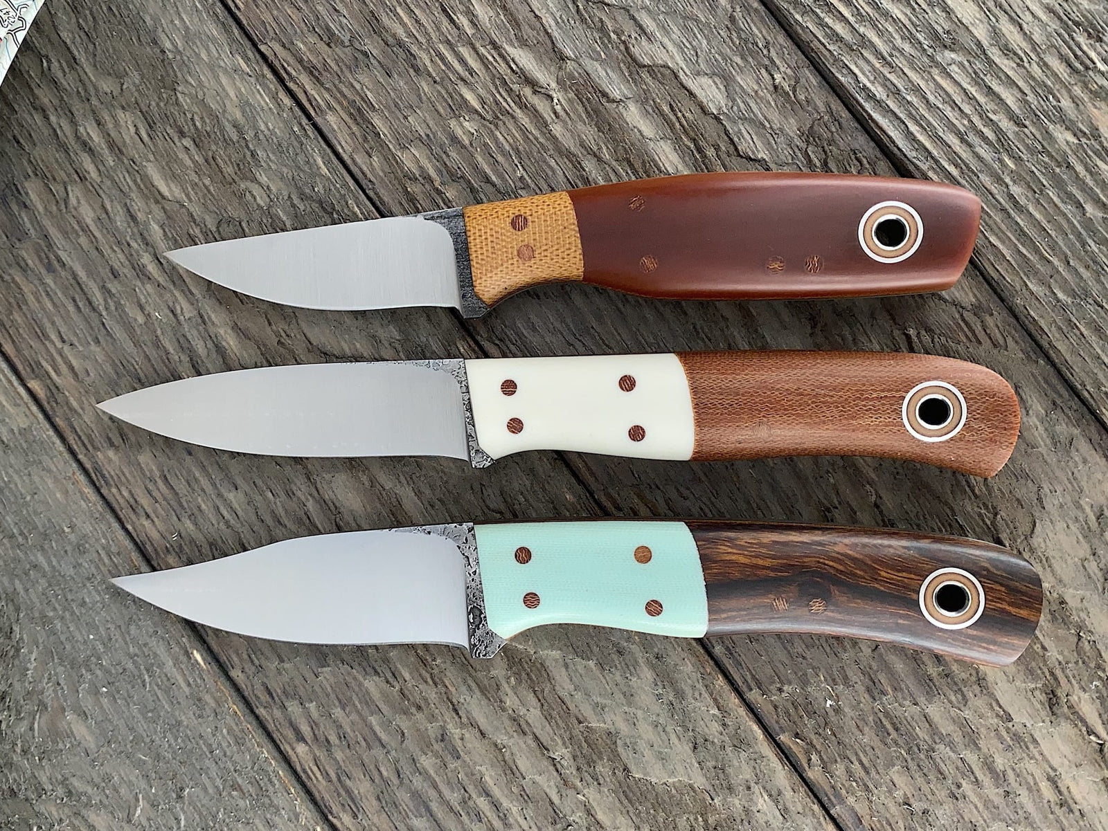 New Fiddleback Forge Model Comparison Photos: Talon, Paring, & Full Finger