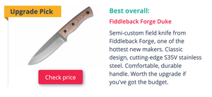 Best Overall Survival Knife? ThePrepared.com Picks Our Fiddleback Forge Duke Field Knife!