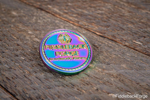 • Fiddleback Forge Challenge Coin - Anodized