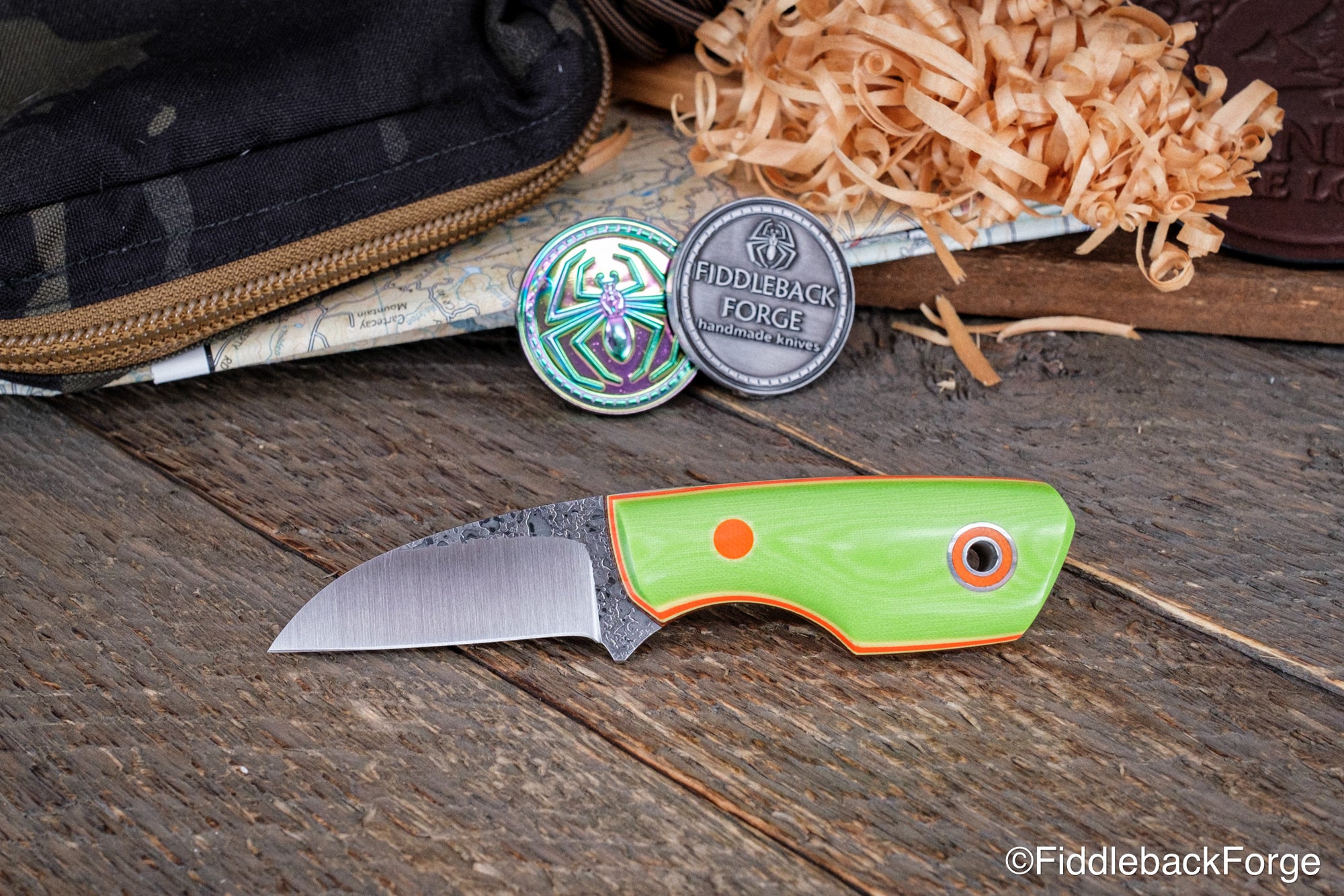 Talon - Electric Green Linen Micarta - A2