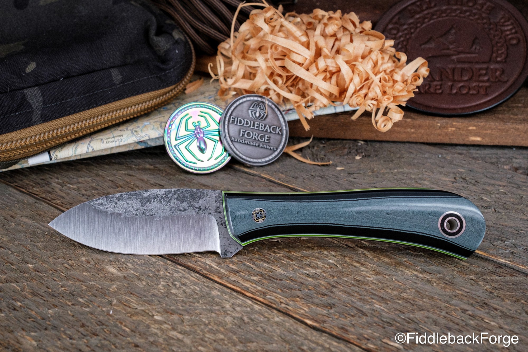 EDC II - Vintage Ghost Emerald Paper Micarta - Magnacut