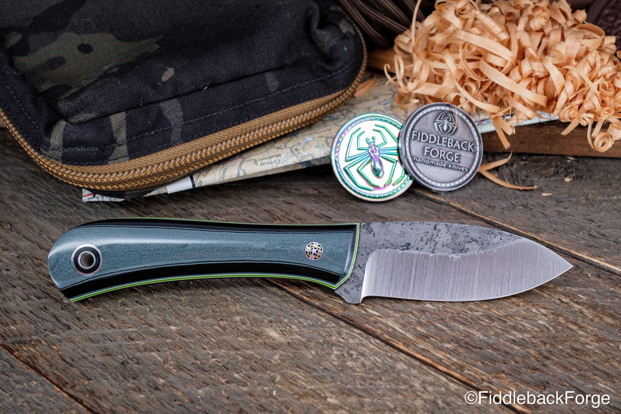 EDC II - Vintage Ghost Emerald Paper Micarta - Magnacut