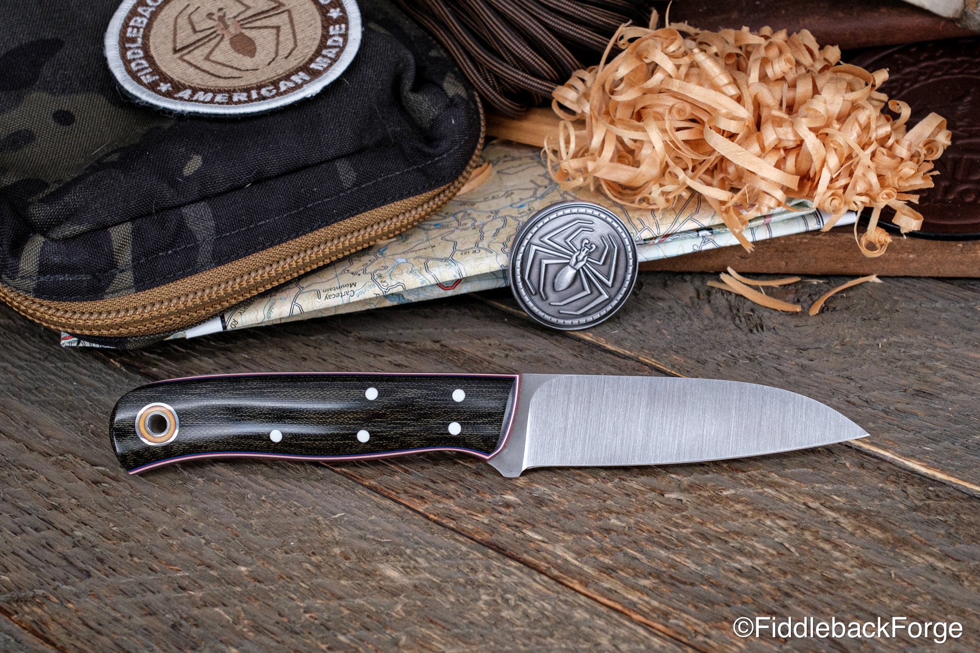 Fiddleback Forge Bushraptor - Crosscut Black Canvas - AEB-L