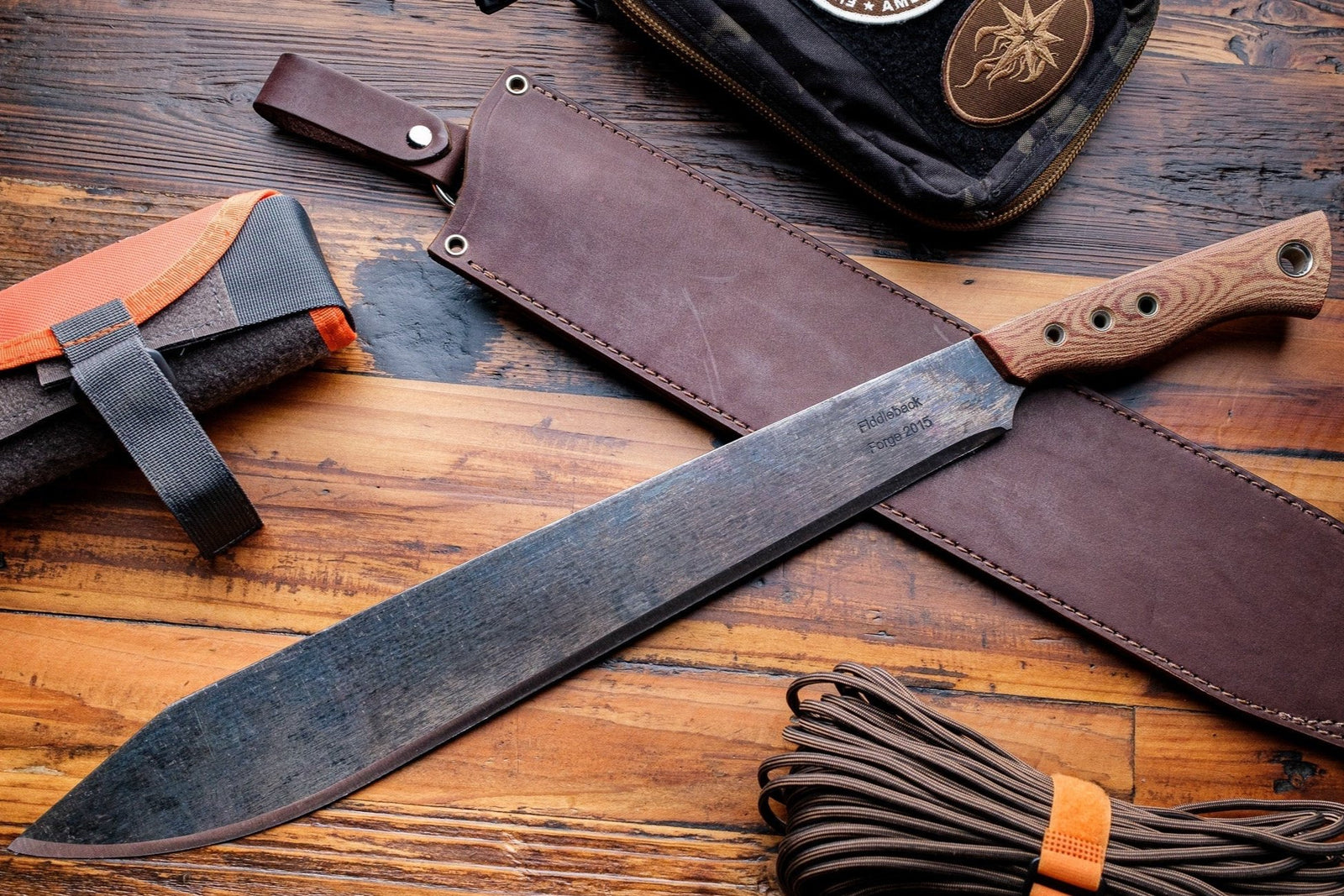 16" Machete - Natural Canvas Micarta - 1075