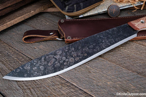 12" Machete - Natural Canvas Micarta - 1075