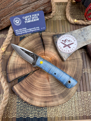 Darlington Edgecraft Valkyrie - Blue Dyed Curly Maple - Tapered Nitro V Steel