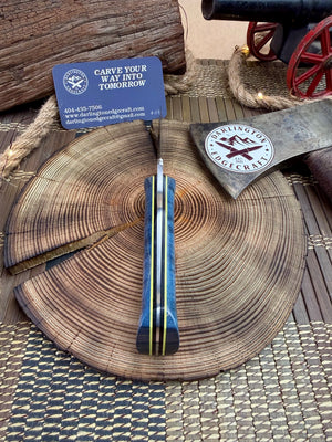 Darlington Edgecraft Valkyrie - Blue Dyed Curly Maple - Tapered Nitro V Steel