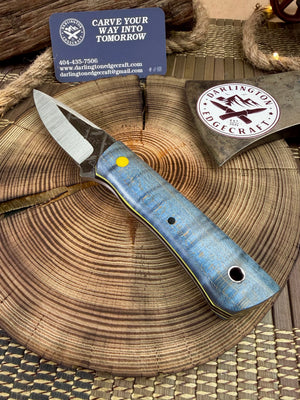 Darlington Edgecraft Valkyrie - Blue Dyed Curly Maple - Tapered Nitro V Steel