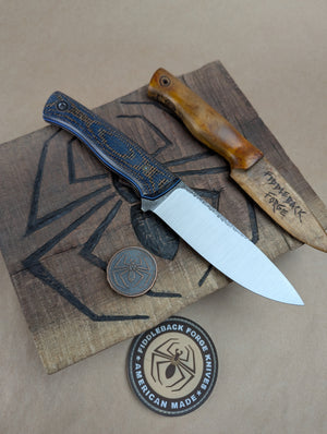 Duke - American Denim Burlap Micarta - Tapered A2 Steel