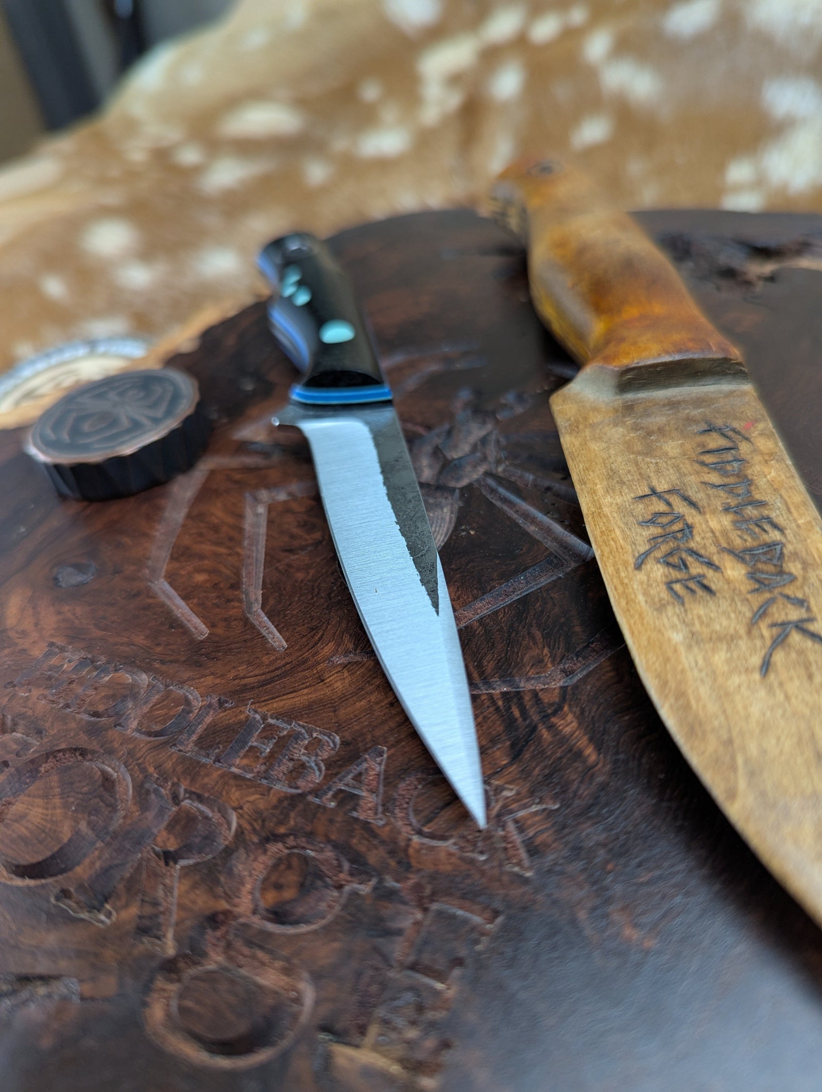 Fiddleback Forge Femme Fatale - Blackout  Burlap - Tapered A2 Steel