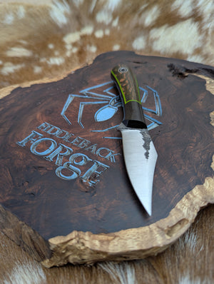 Lonestar EDC - Stabilized and Dyed Leopardwood - Tapered Magnacut Steel