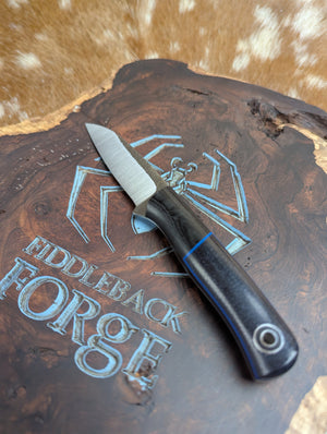 Fiddleback Forge Bushraptor - Thin Blue Line Bolstered Blackout Burlap -  - Tapered A2 Steel