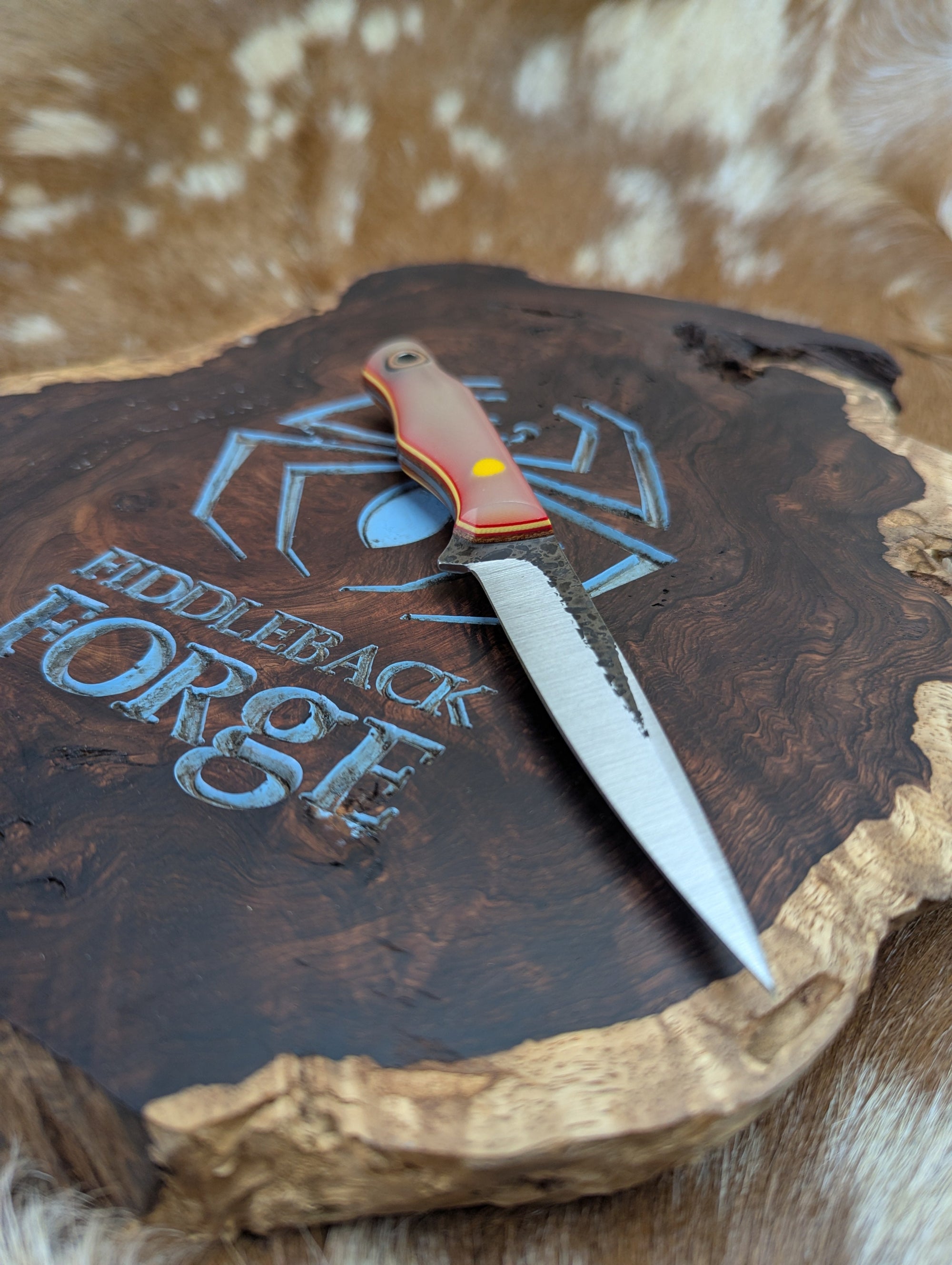 Fiddleback Forge Femme Fatale - Evening Sky Jade G10 - Tapred A2 Steel