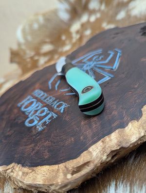 Fiddleback Forge Toboggan - Bolstered Opal G10 - Tapered A2 Steel