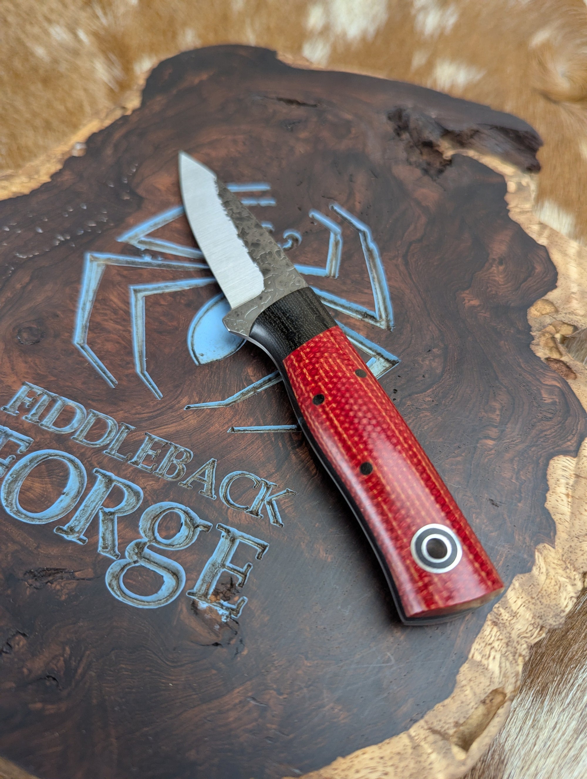 Fiddleback Forge Bear Cub - Bolstered Firedog Canvas - Tapered A2 Steel