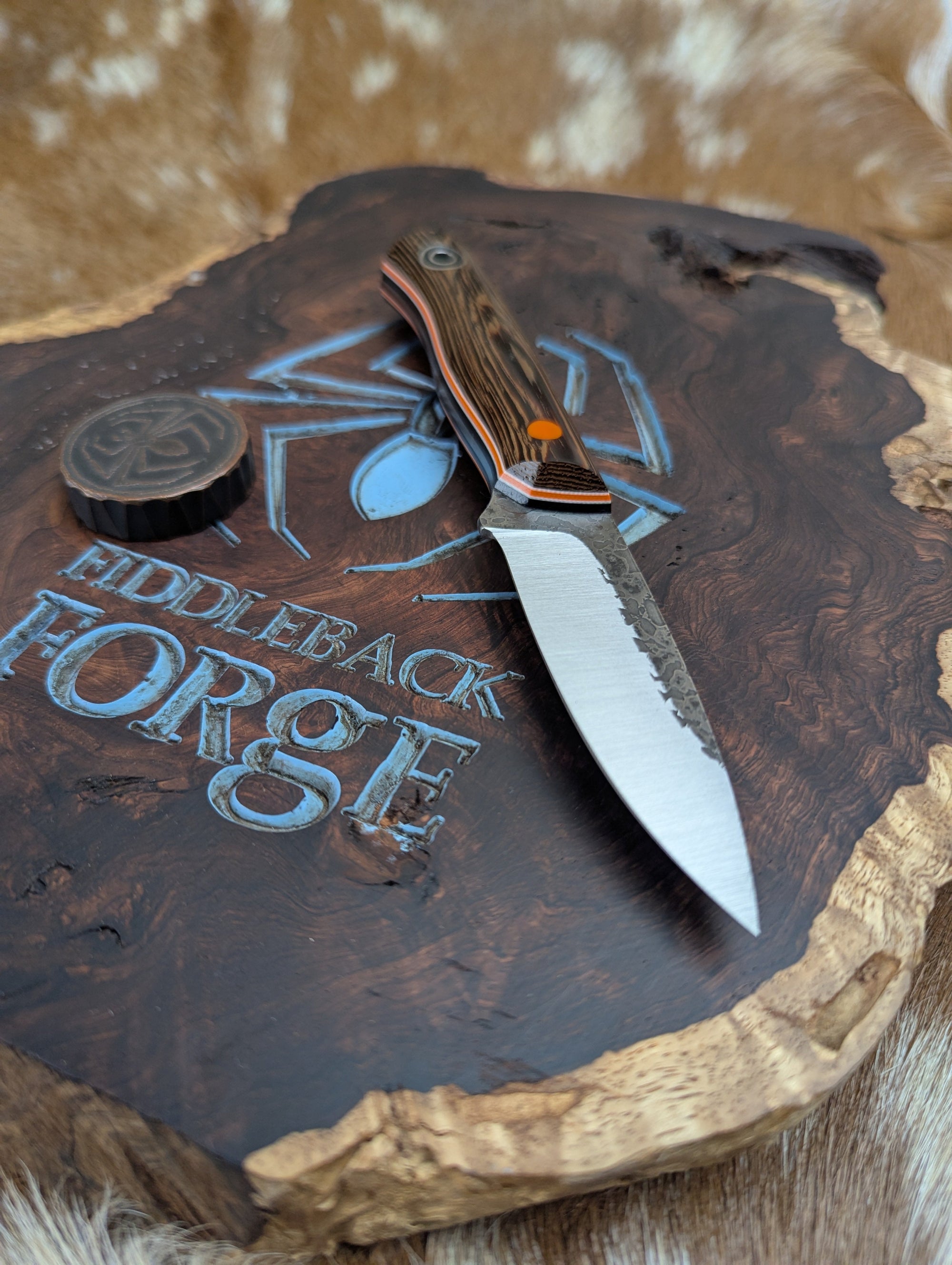 Fiddleback Forge Hiking Buddy - Wenge - Tapered A2 Steel