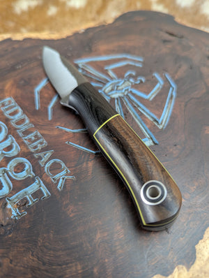 Fiddleback Forge Hiking Buddy - Bolstered Zircote - Tapered A2 Steel