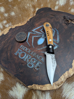 Fiddleback Forge Lonestar EDC - Lovely Warm Olivewood - Tapered Nitro V