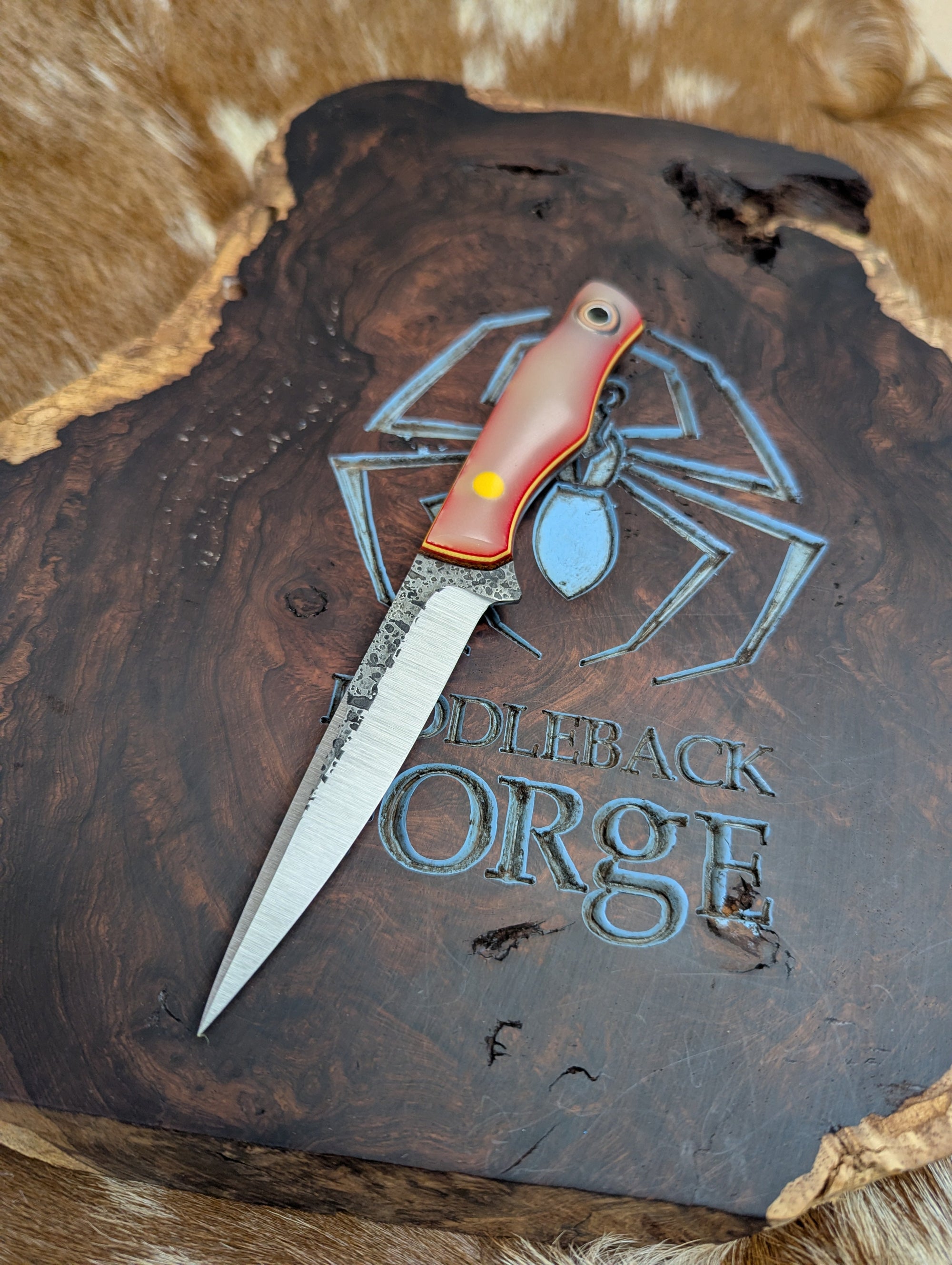 Fiddleback Forge Femme Fatale - Evening Sky Jade G10 - Tapred A2 Steel