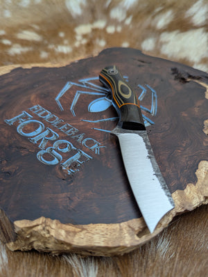 Fiddleback Forge Rebel - Bolstered Vintage Black and OD Linen - Tapered Magnacut Steel (Copy)