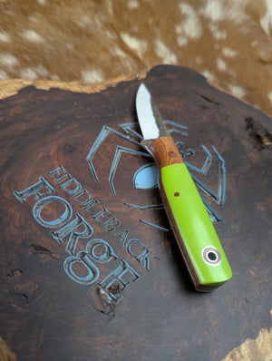 Fiddleback Forge Boudreaux - Bolstered Tree Frog Linen - Tapered A2 Steel