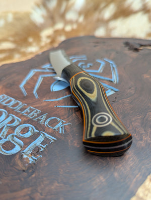 Fiddleback Forge Rebel - Bolstered Vintage Black and OD Linen - Tapered Magnacut Steel (Copy)