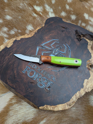 Fiddleback Forge Boudreaux - Bolstered Tree Frog Linen - Tapered A2 Steel
