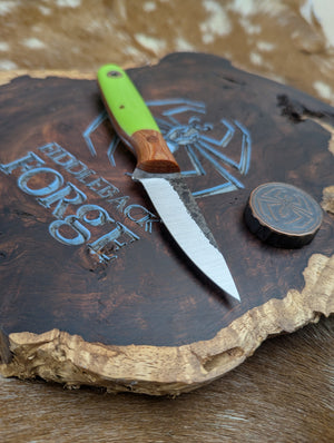 Fiddleback Forge Boudreaux - Bolstered Tree Frog Linen - Tapered A2 Steel
