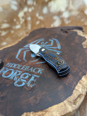 Fiddleback Forge Runt - Blue Jean Burlap - Tapered 1084 Steel