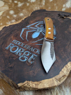 Fiddleback Forge Sylvrfalcen - Vintage Canvas Micarta - Tapered A2 Steel