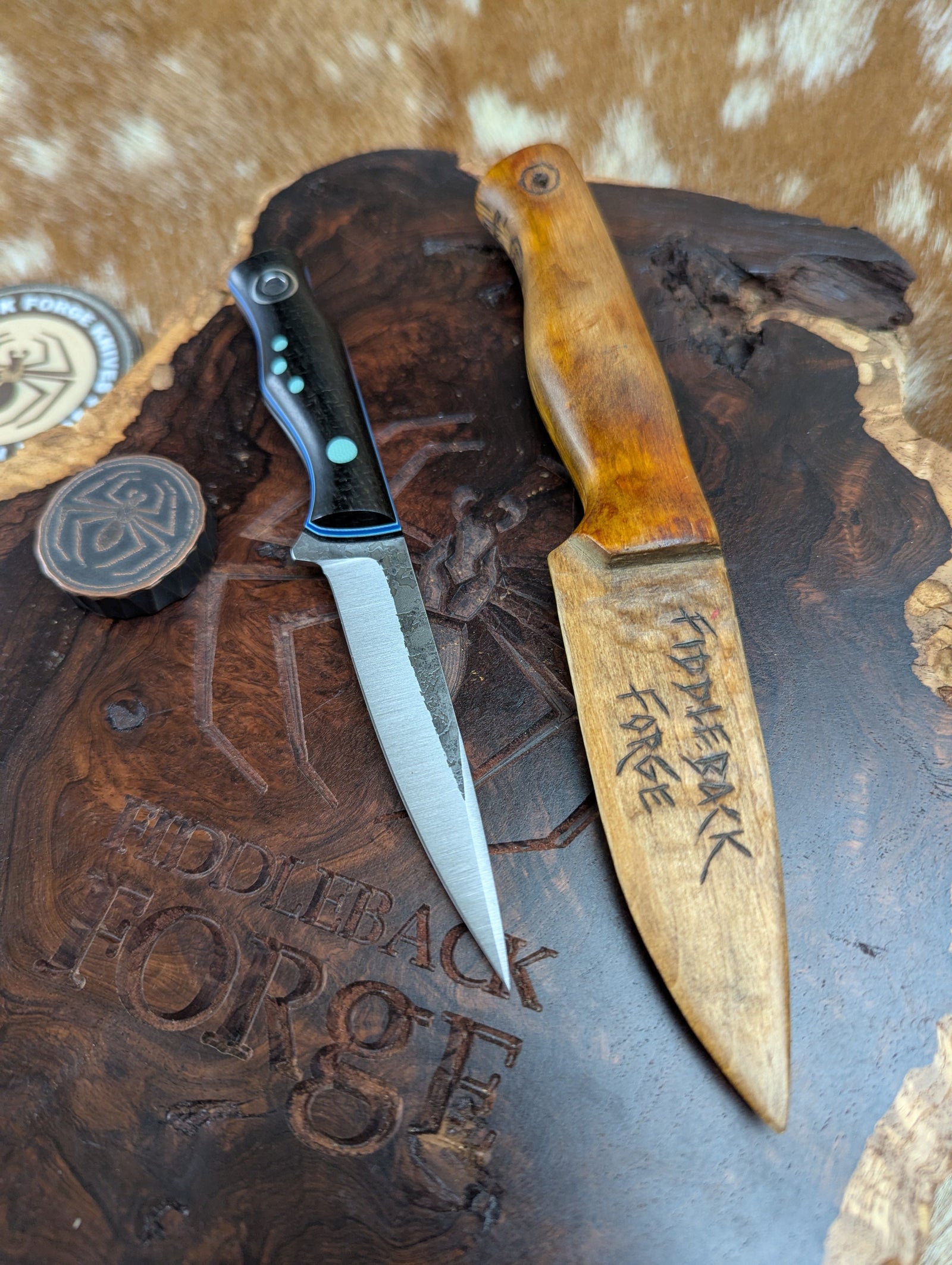 Fiddleback Forge Femme Fatale - Blackout  Burlap - Tapered A2 Steel