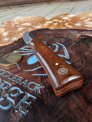 Fiddleback Forge Big Chicken - Vintage Canvas Micarta - Tapered A2 Steel