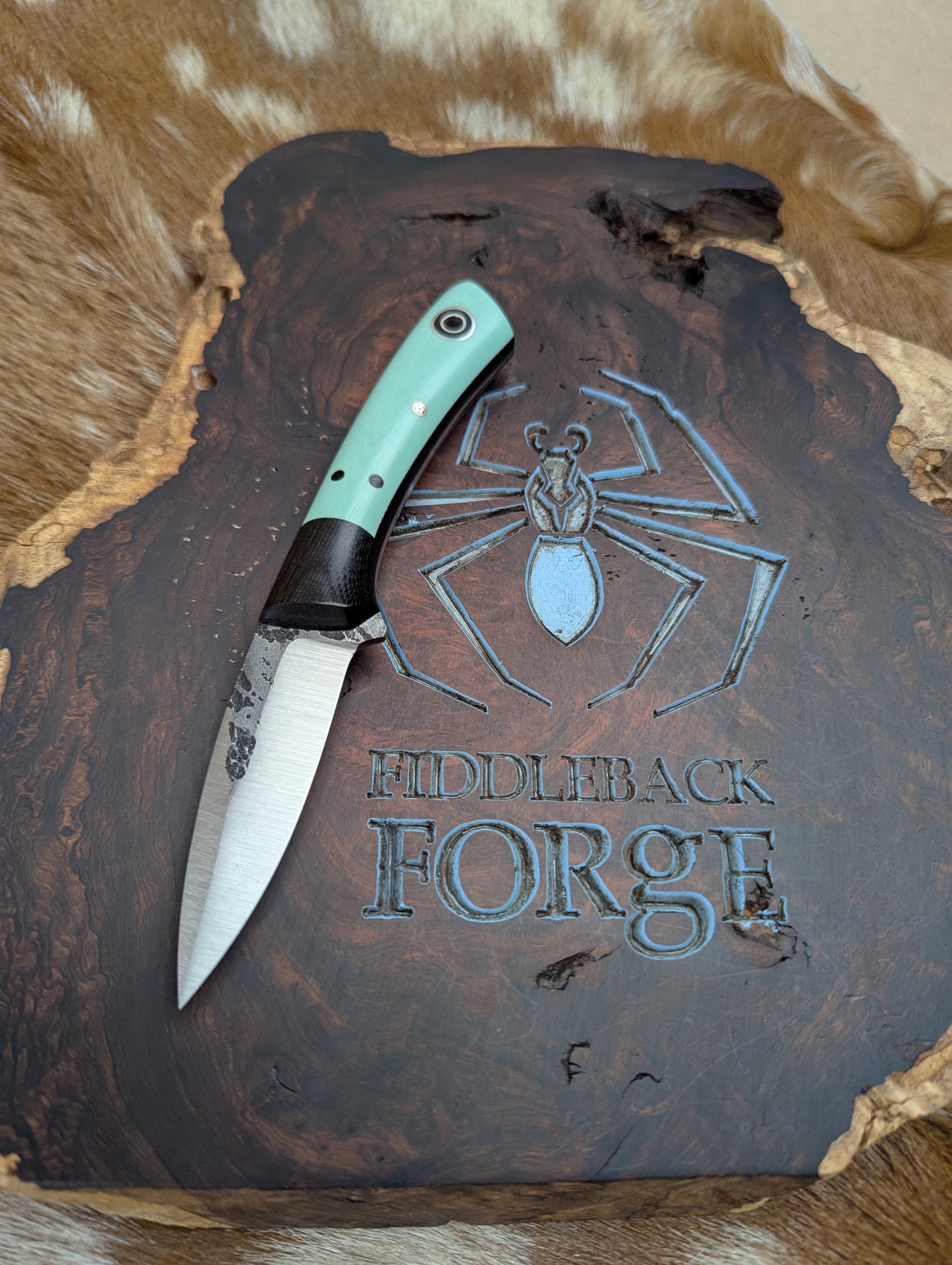 Bushboot -Bolstered Tiffany Blue G10 - Tapered Magnacut Steel