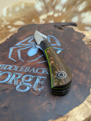 Lonestar EDC - Stabilized and Dyed Leopardwood - Tapered Magnacut Steel