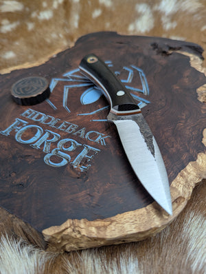 Fiddleback Forge Bushboot - Black Canvas Micarta - Tapered A2 Steel