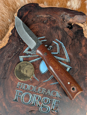 Fiddleback Forge Big Chicken - Vintage Canvas Micarta - Tapered A2 Steel