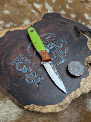 Fiddleback Forge Boudreaux - Bolstered Tree Frog Linen - Tapered A2 Steel