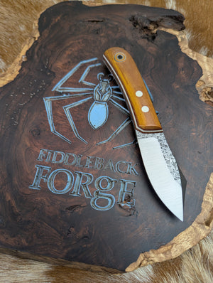 Fiddleback Forge Sylvrfalcen - Vintage Canvas Micarta - Tapered A2 Steel
