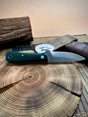 Darlington Edgecraft Sugar - Juniper Green Jute Micarta - Tapered Nitro V Steel