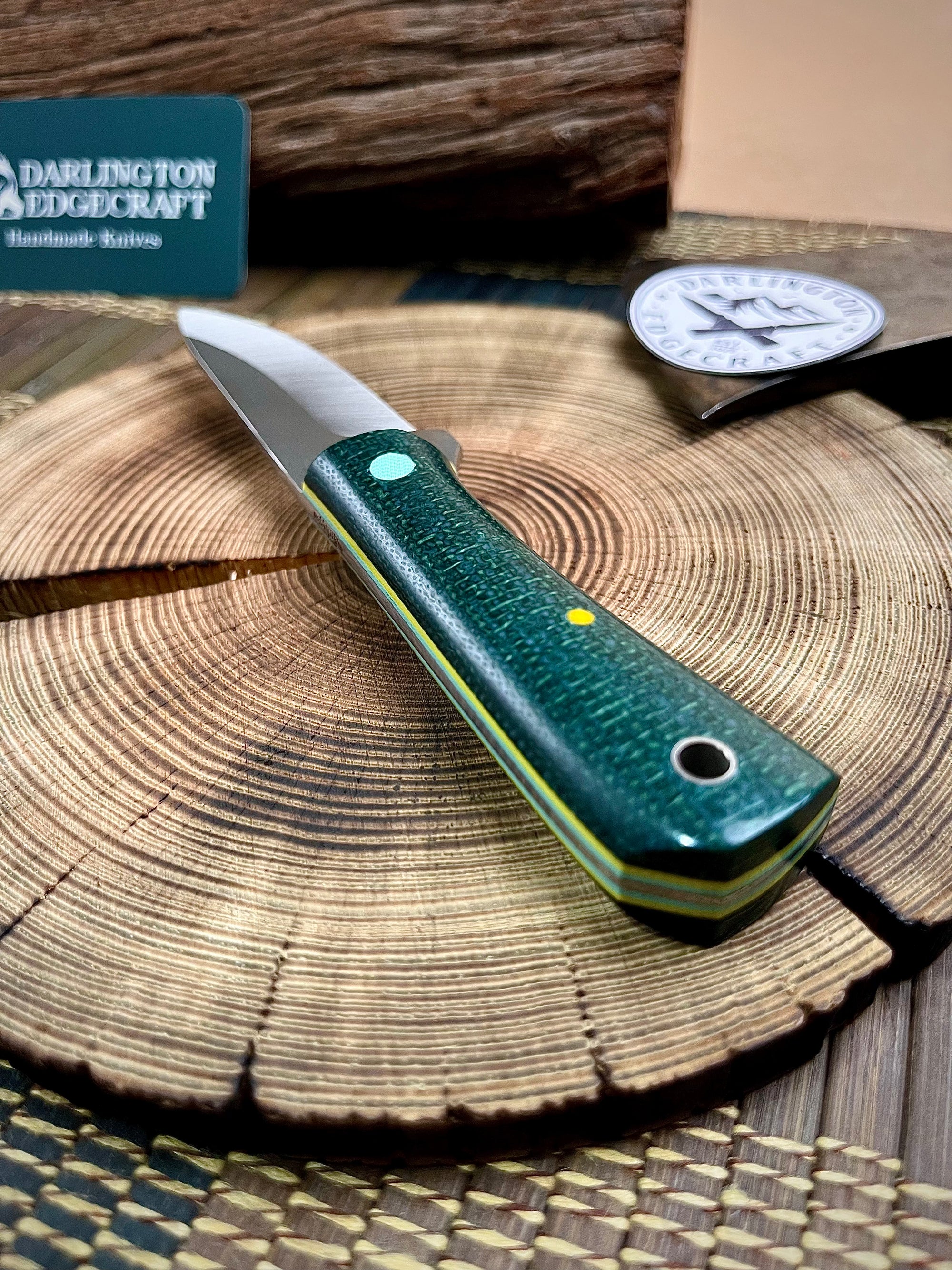 Darlington Edgecraft Sugar - Juniper Green Jute Micarta - Tapered Nitro V Steel