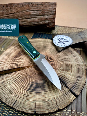 Darlington Edgecraft Sugar - Juniper Green Jute Micarta - Tapered Nitro V Steel